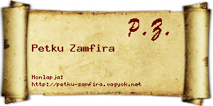 Petku Zamfira névjegykártya